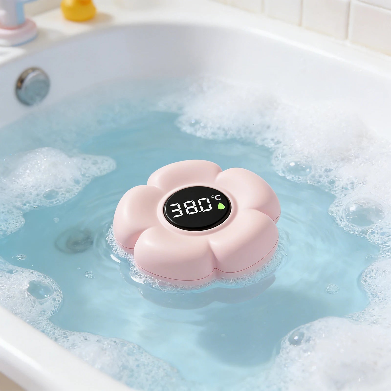 Baby Bath Thermometer with LED Display & Color Alerts Digital Water Temperature Thermometer for Newborns & Toddlers Qme