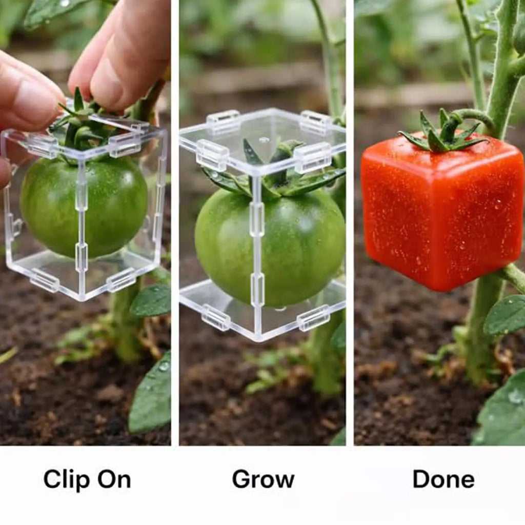 Vegetable Shaping Mold Triangular and Cubic Transparent Mould Reusable Fruit Growing Molds for Cucumber Tomato Strawberry Qme