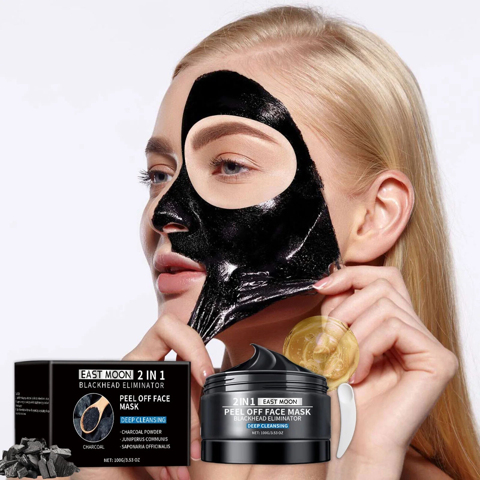 Bamboo Charcoal Blackhead Remover Mask Purifying Shrink Pore Deep Cleansing Oil Control Exfoliator Peel Mud Mask Skin Care Qme