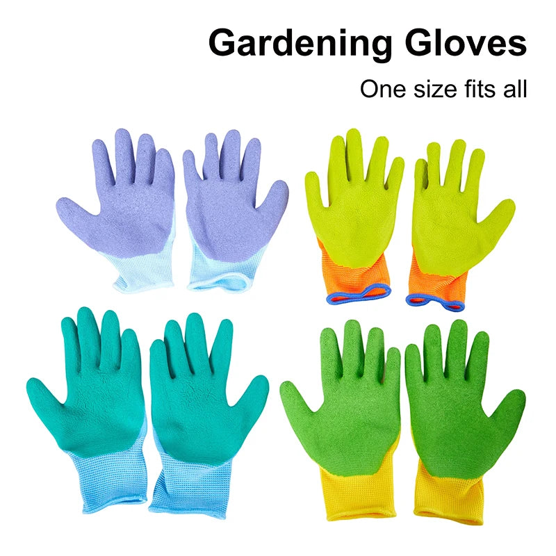 1Pair Breathable Children Gardening Gloves Durable Waterproof Anti Qme