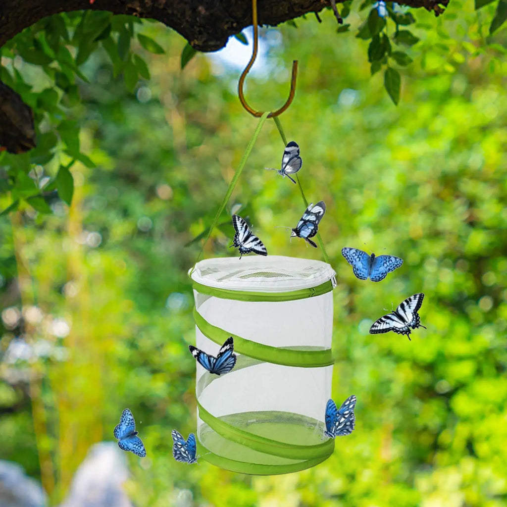 Butterfly Enclosure Mini Mesh Cage errarium Pop-up Caterpillar Habitat See Through Easier Butterfly Enclosures for Indoors Qme