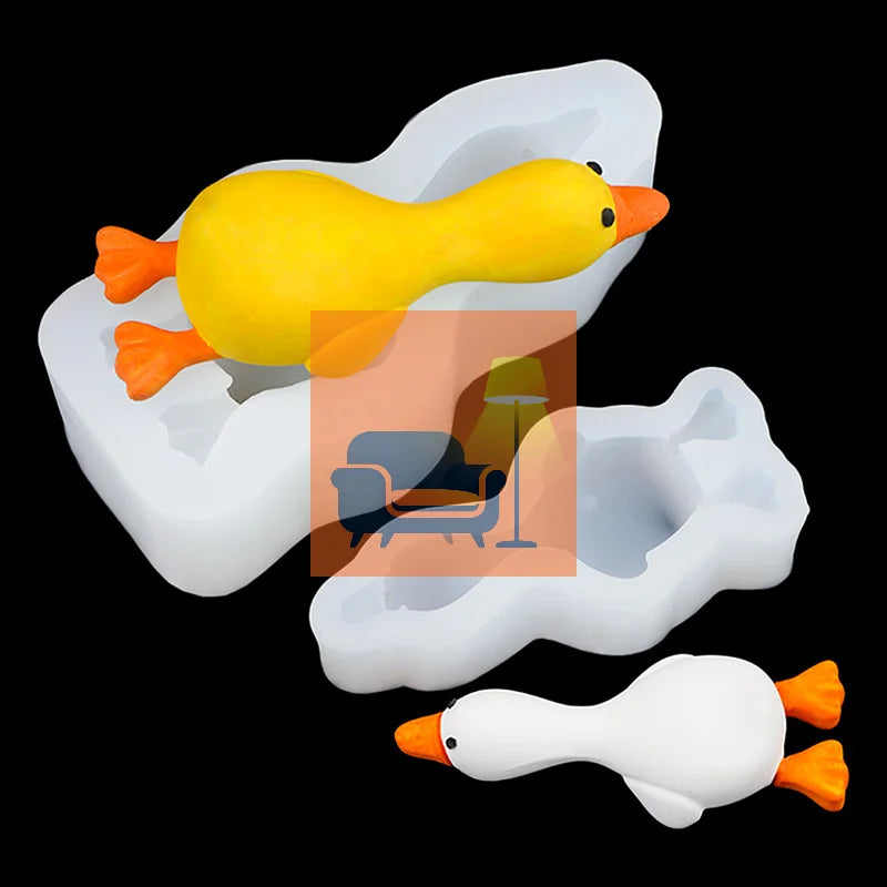 3D Cute Duck Form Silicone Mold DIY Scented Candle Plaster Soap Polymer Clay Resin Mould Handmade Baking Chocolate Cake Mold Qme