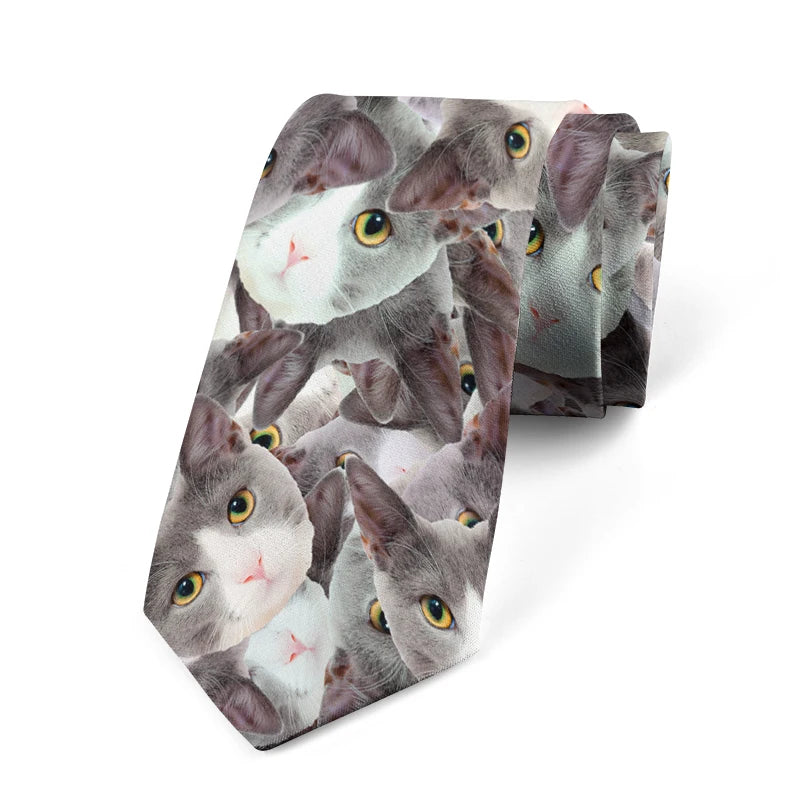 Cute Funny Cat Tie Newly Designed Cartoon 3d Printing Fashion Qme style5