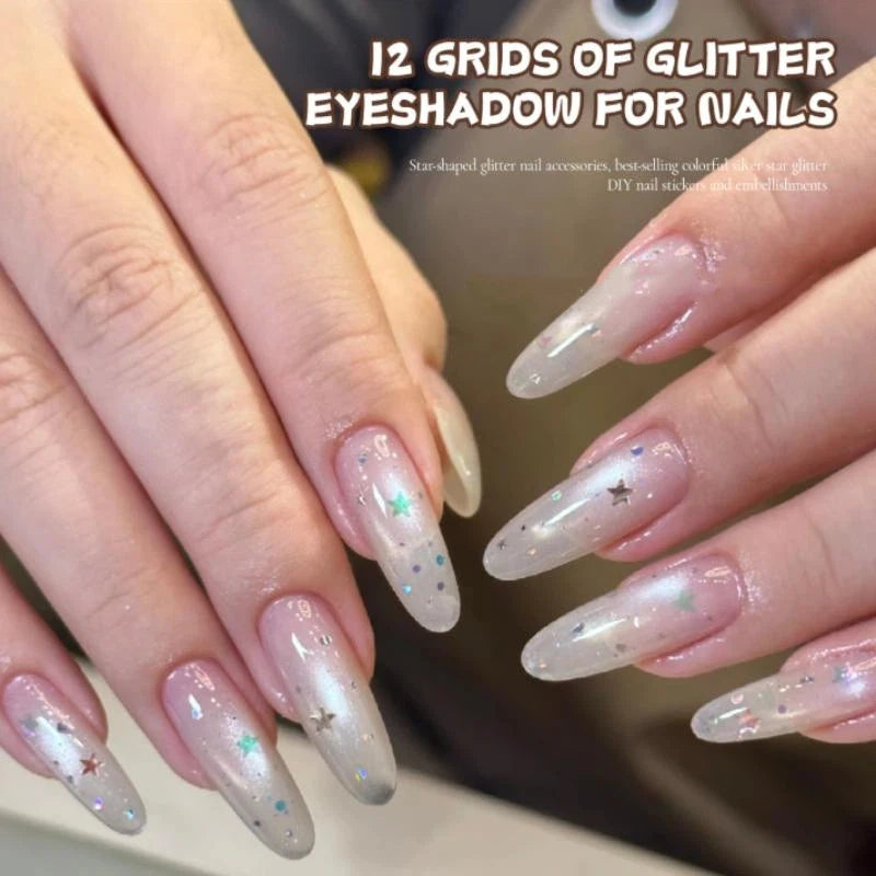 Manicure Glitter Decoration 1 Box Mini Ultra Thin Round Wave Dot Star Qme