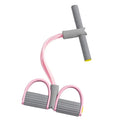 Resistance Bands 4-Tube Yoga Pedal Puller Resistance Band Elastic Pull Rope Fitness Equipment for Abdomen Waist Arm Training Qme Pink and Grey