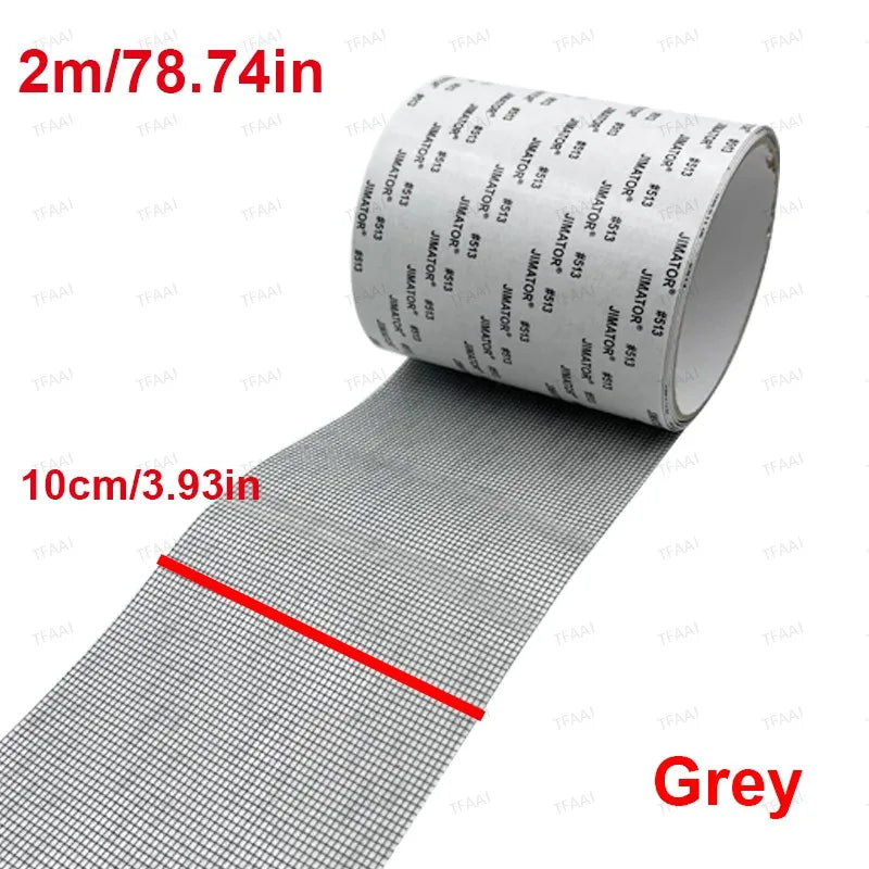 2/10m Window Mosquito Net Repair Tape Self-Adhesive Screen Repair Patch Strong Anti-Insect Fly Mesh Broken Holes Repair Tape Qme 10cmx2m Grey 1pc