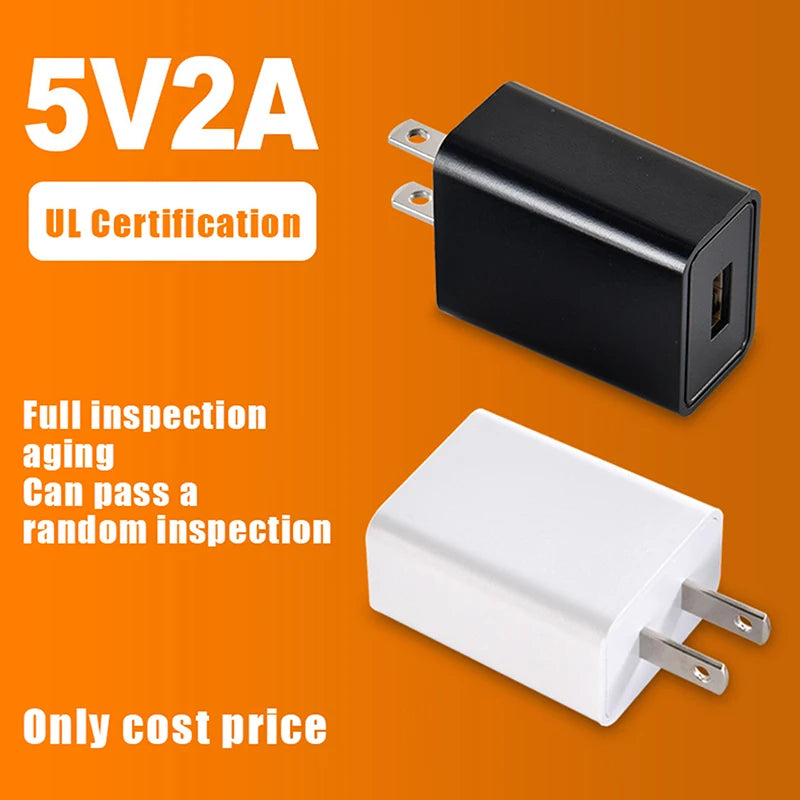 US Adapter 5V 2A Fast Charging UL Plug One USB Port Phone Wall Qme
