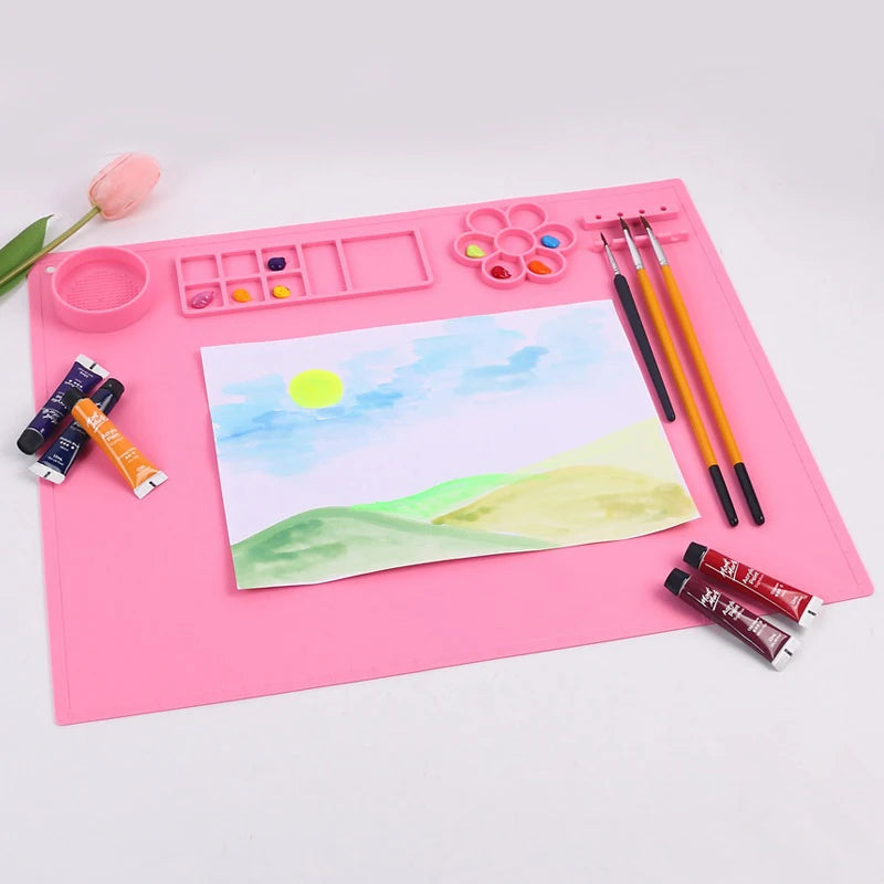 Silicone Painting Mat Art Cup Large Easy Clean Up Protects Surfaces Qme