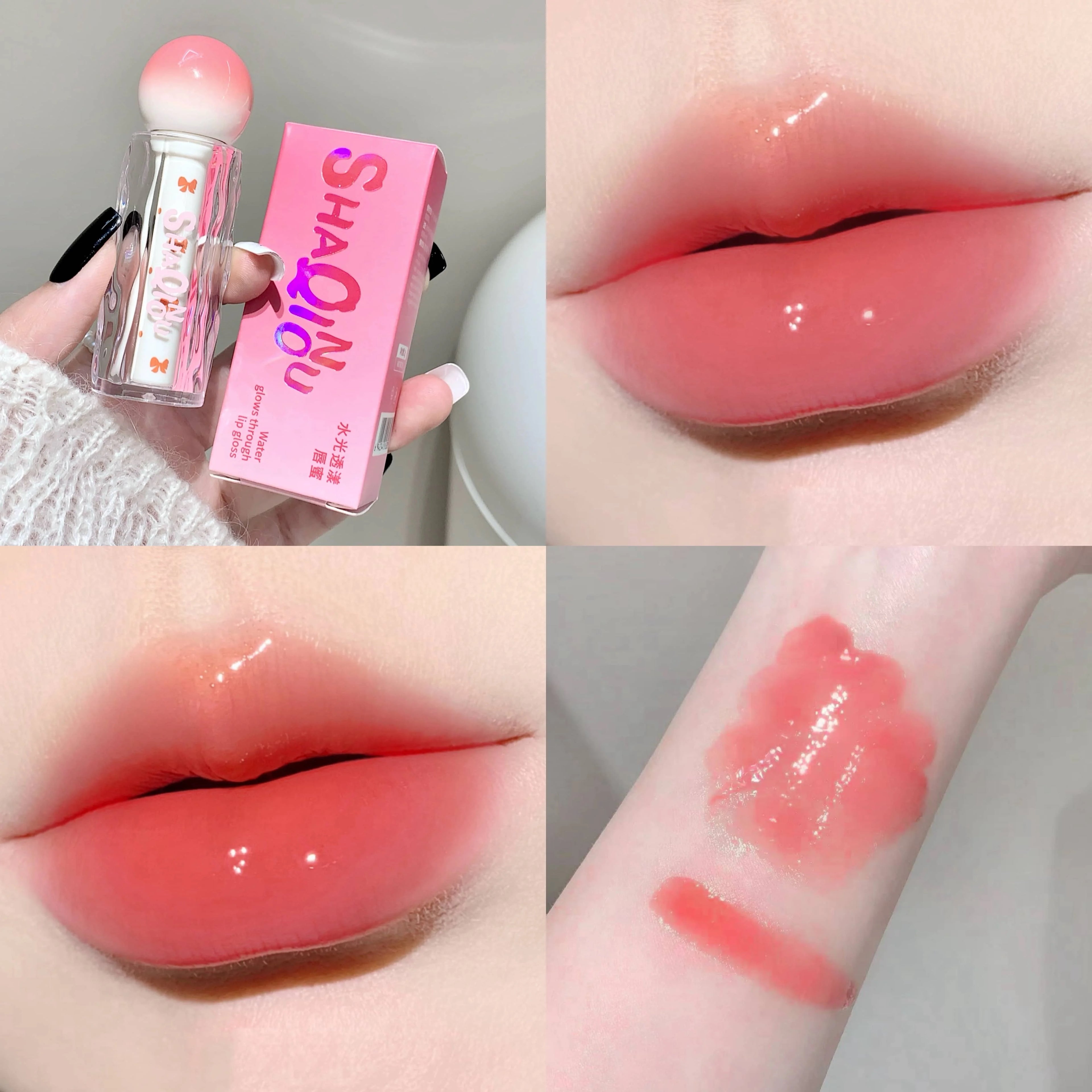 SHAQINUO Watery Lip Gloss Moisturizing Mirror Water Long-lasting Qme S9028-4
