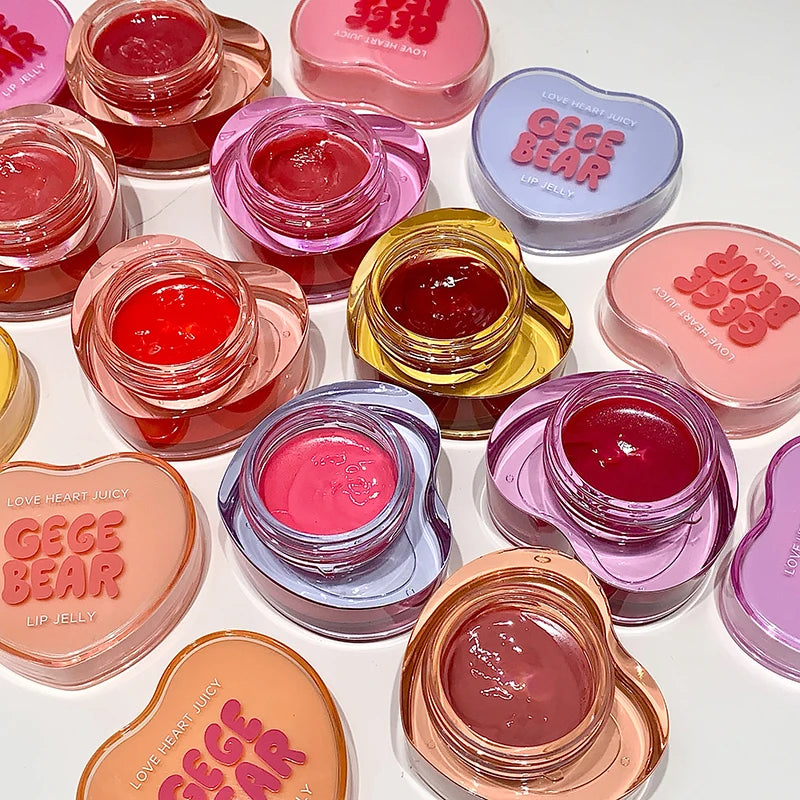 Gege Bear Loveheart Lip Jelly Glaze Moisturizing Jam Gloss Honey Qme