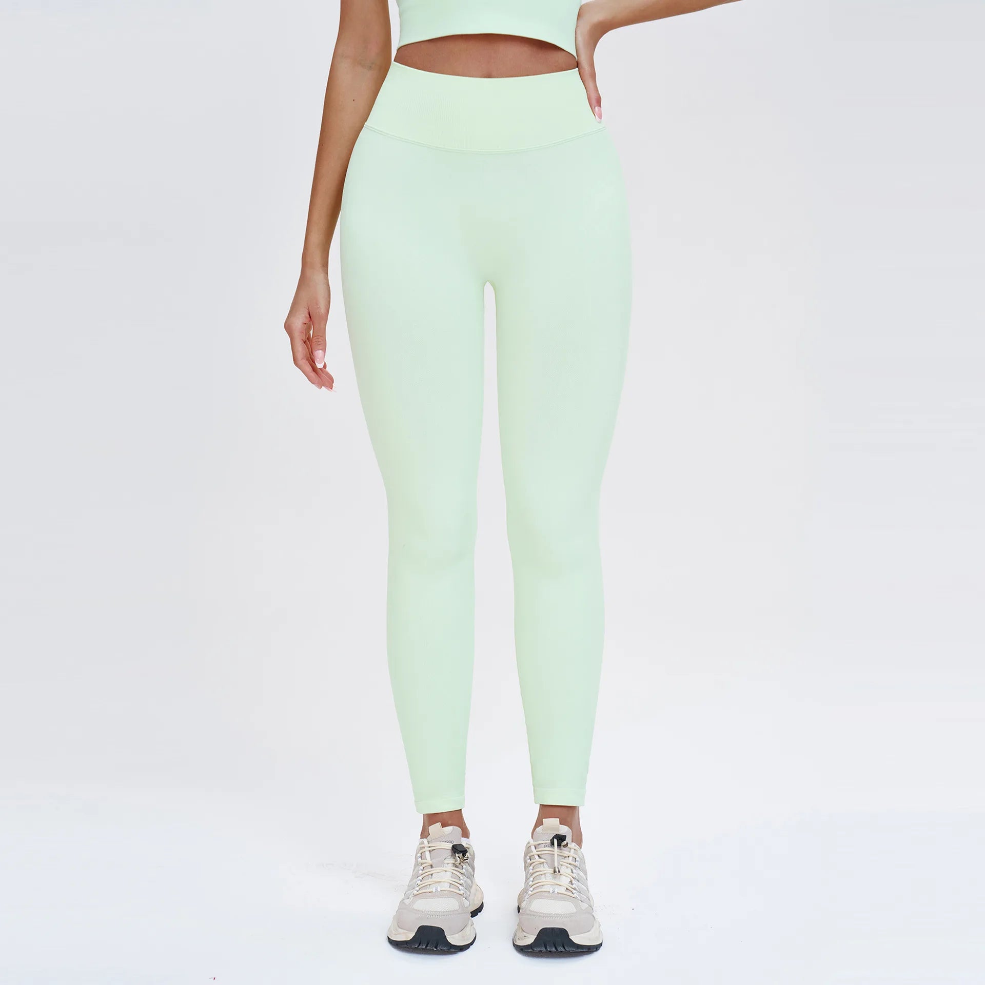 A Scrunch Butt Women Yoga Pants Seamless Sports Leggings High Waist Gym Fitness Tights Quick Drying Workout Pants Qme ragweed green M