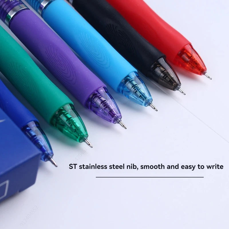 6 Colors Erasable Gel Pen, Refillable & Retractable Gel Ink Pens, ST Tip, 0.5mm Assorted Color Inks Qme