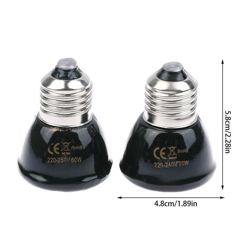 220-240V Far Infrared Heating Lamp Black Ceramic E27 Pet Warmer Bulb Qme