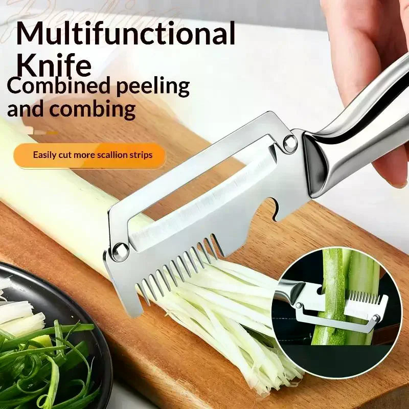 Multifunctional 3-in-1 Stainless Steel Peeler Vegetable & Fruit Slicer Shredder Versatile Kitchen Tool For Peeling Shredding Qme