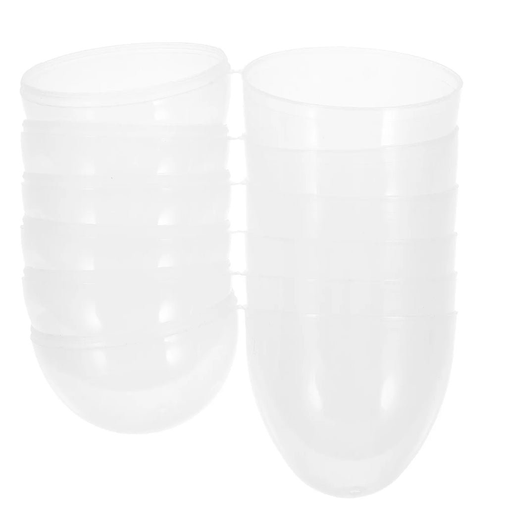 6Pcs Party Gift Clear Fillable Easter Eggs Jumbo Plastic Openable Candy Holders Easter Hunt Family School Activity Qme