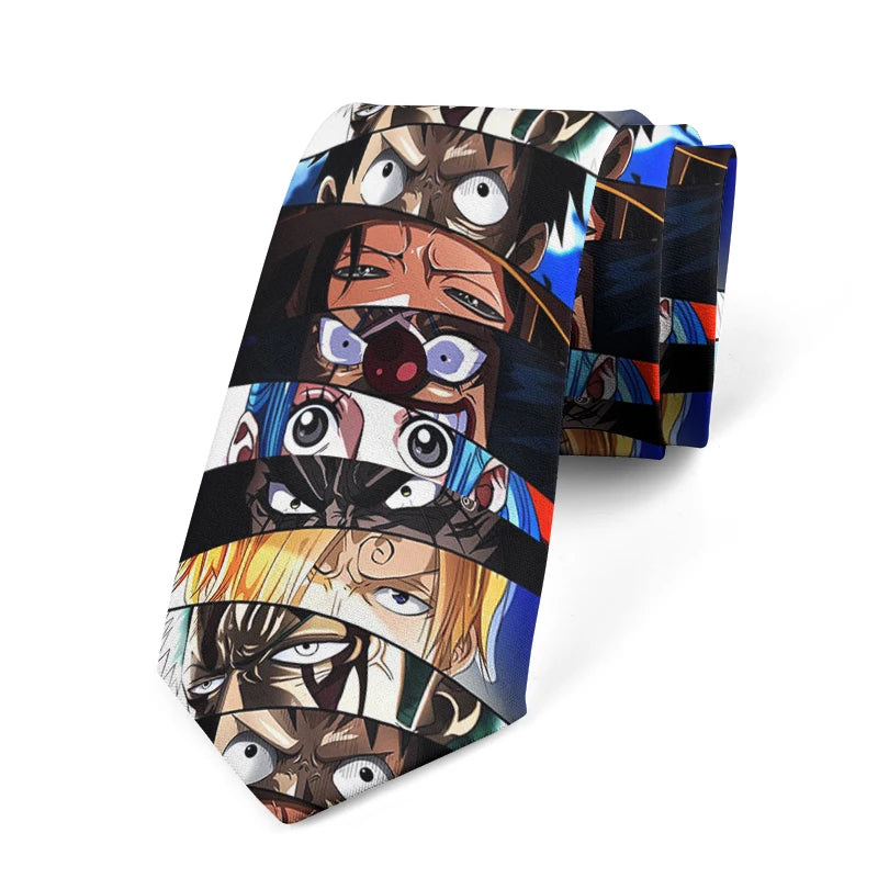 Japanese Cartoon Printing Men's Women's Ties Unique Eye Designcasual Qme style1