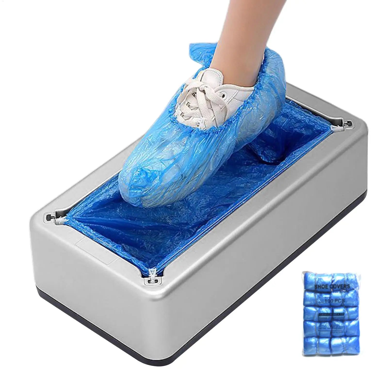 Shoe Cover Dispenser Portable Automatic Shoe Cover Machine Set with 100 Shoe Covers Non-slip Dustproof Shoe Covers for Home Qme