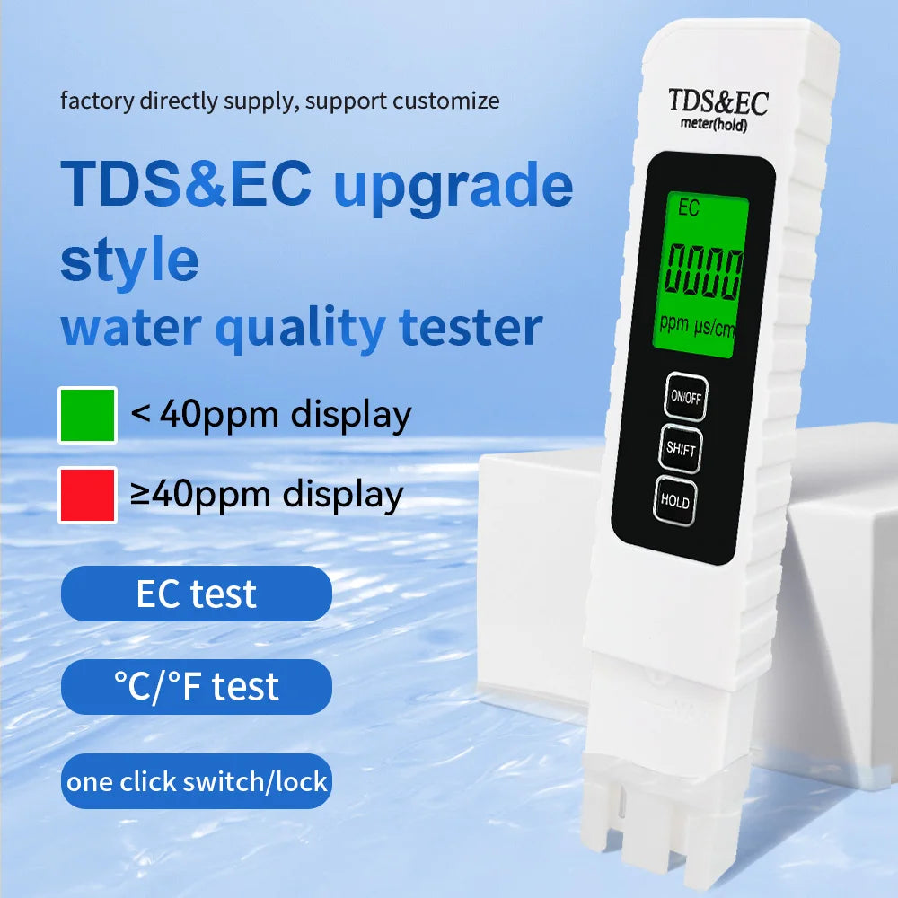 Digital Water Tester TDS EC Meter Range 0-9990 Multifunctional Purity Qme