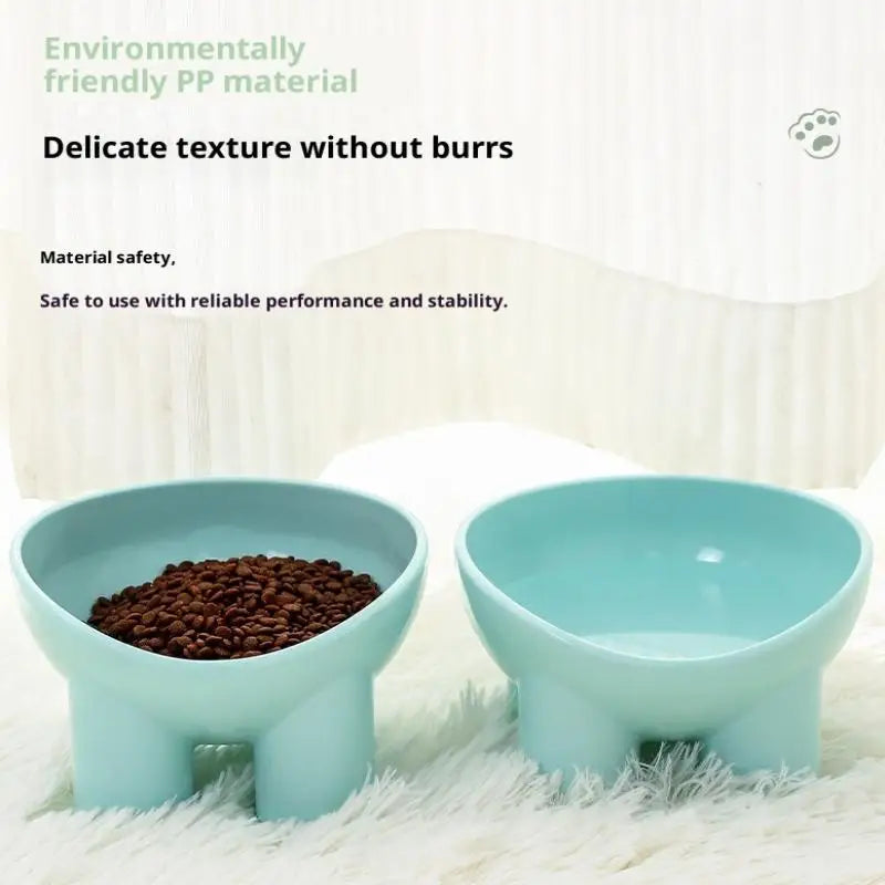 Elevated Cat Bowl Stand Durable Plastic Pet Food Water Dish Sleek Qme