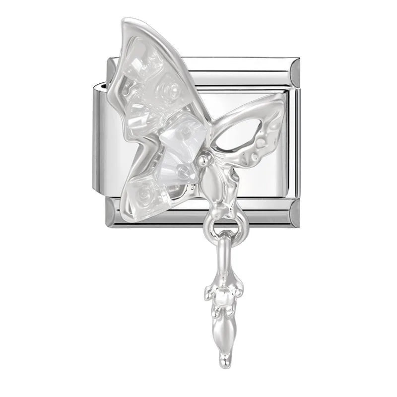 Colorful Square Zircon Pendant Italian Charm Fit 9mm Stainless Steel Women DIY Bracelet Drop Shipping Fashion Jewelry Wholesale Qme Style 41