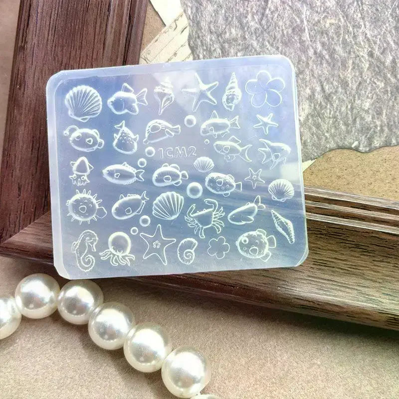 Summer Ocean Themed Silicone Nail Mold 3D Conch Seashell Gel Manicure Qme