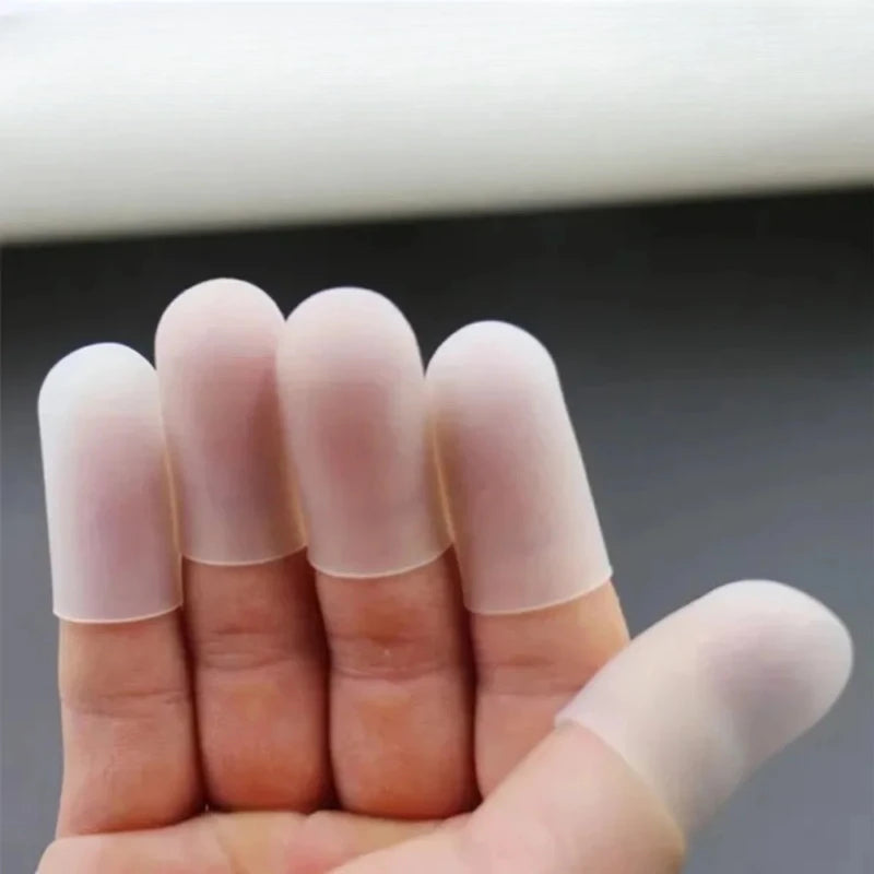 30pcs Silicone Finger Protectors Transparent Heat Resistant Anti-slip Anti-static Finger Sleeves for Work Craft Qme