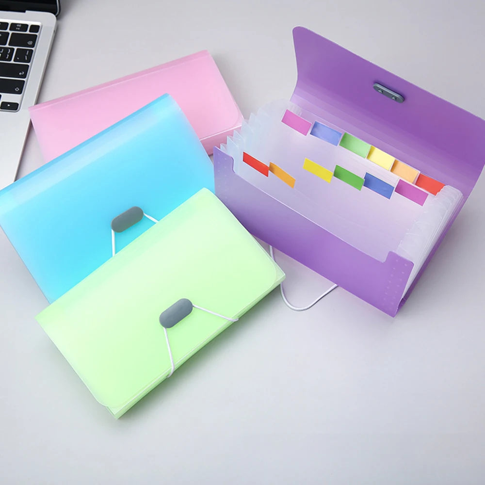 13 Grid A6 Mini Organ Bag For Office Document Storage, Candy Colored Bill Folder, Transparent Folder Qme