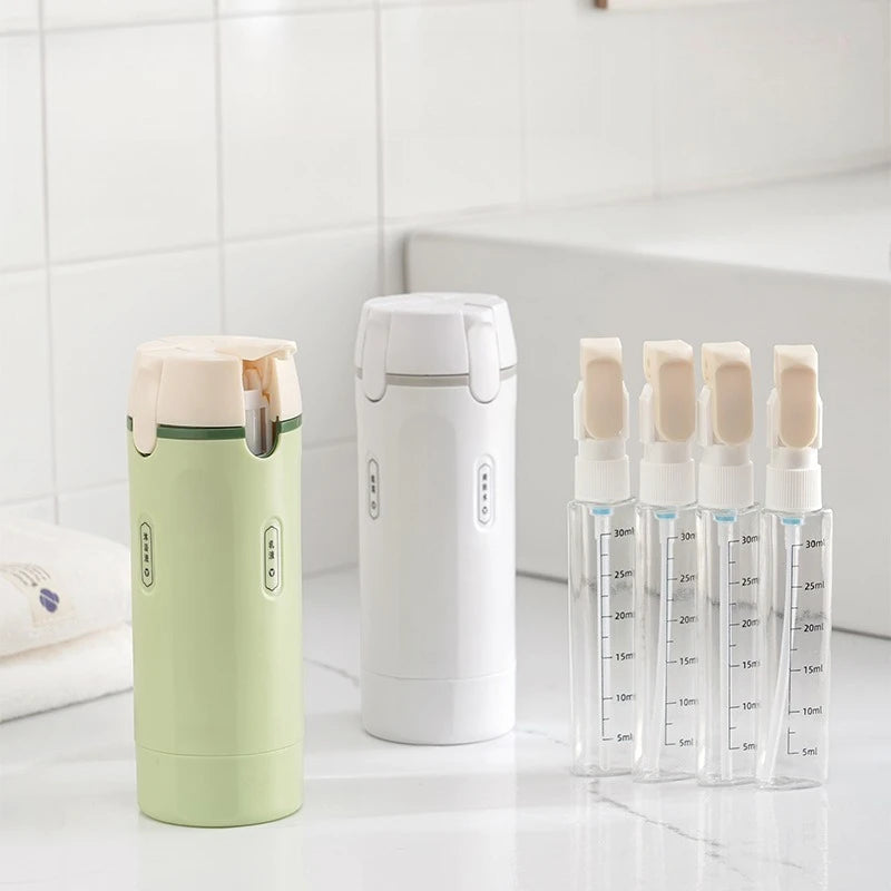 4-in-1 Shampoo Bottle Portable Cosmetics Lotion Bottle Storage Bottle Travel Separate Bottle Shampoo Bath Gel Separate Bottle Qme