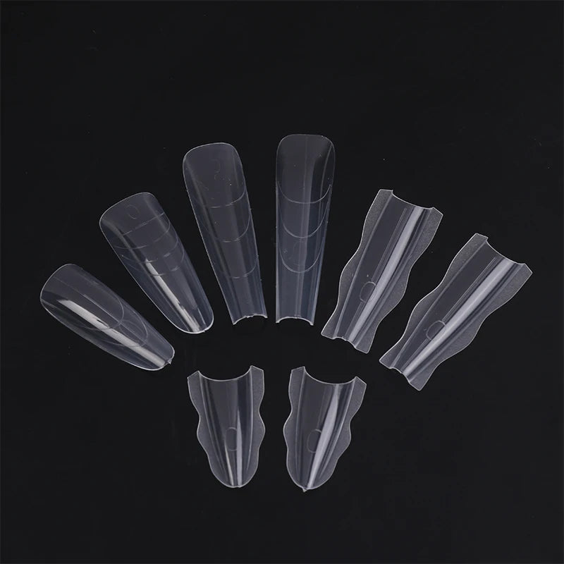 Poly Dual Forms Nail Gel Mold Extension Quick Building Tips Reusable Qme
