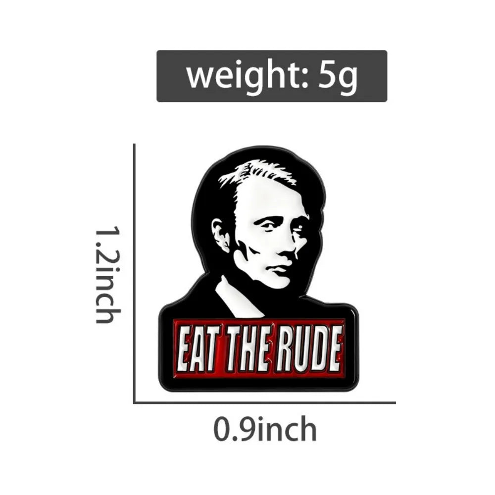 Hannibal Eat The Rude Enamel Pins Creative Character Couple Girl Let Me See Metal Badge Brooch Jewelry Gift For Children Friends Qme