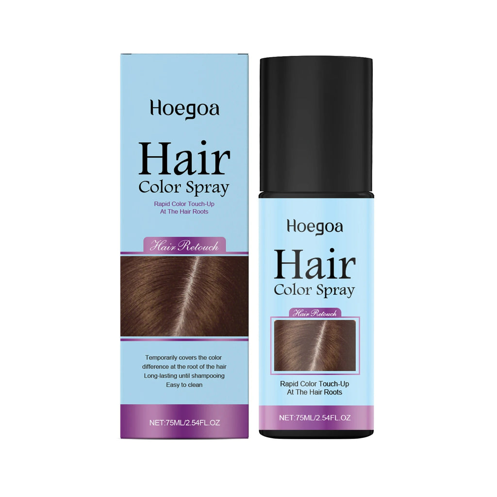 Temporary Hair Color Spray Quick Fix Hair Color Supplement Prevent Drying Cover White Hair Dye Products Hair Root Touch-Up Spray Qme 75ml Light Brown