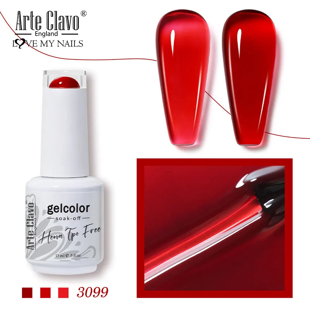 Arte Clavo Jelly Series Semi-transparent Light Pink Peach Gel Nail Qme