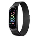 LED Women Watch Magnetic Watchband Strap Waterproof Touch Feminine Clock Fashion Digital Wristwatches Qme 5