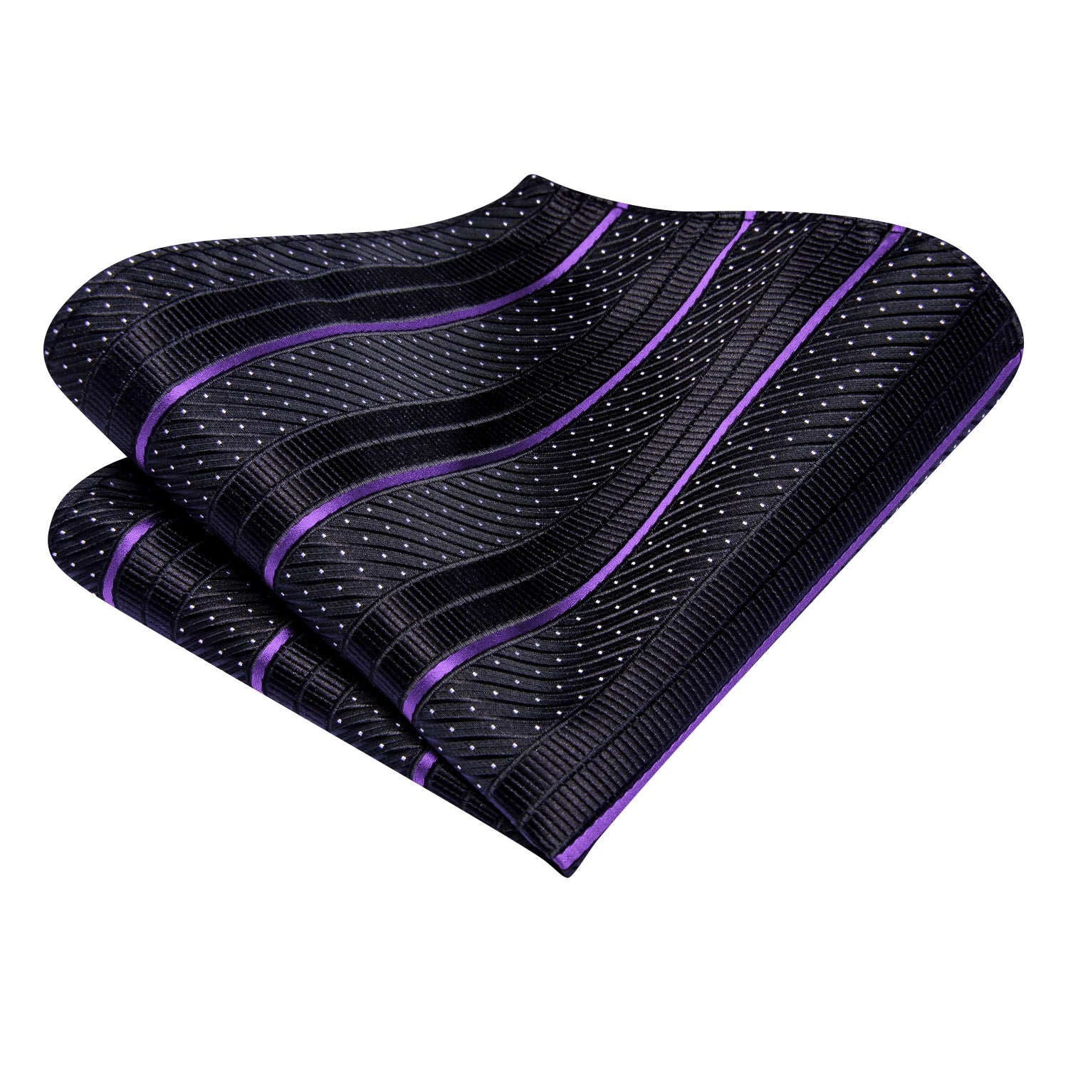 Hi-tie Striped Black Purple Red Green Men Elegant Necktie Hanky Qme