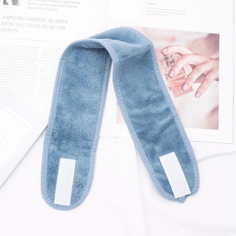 Women Adjustable SPA Facial Headband Bath Makeup Hair Band Headbands Qme Turquoise
