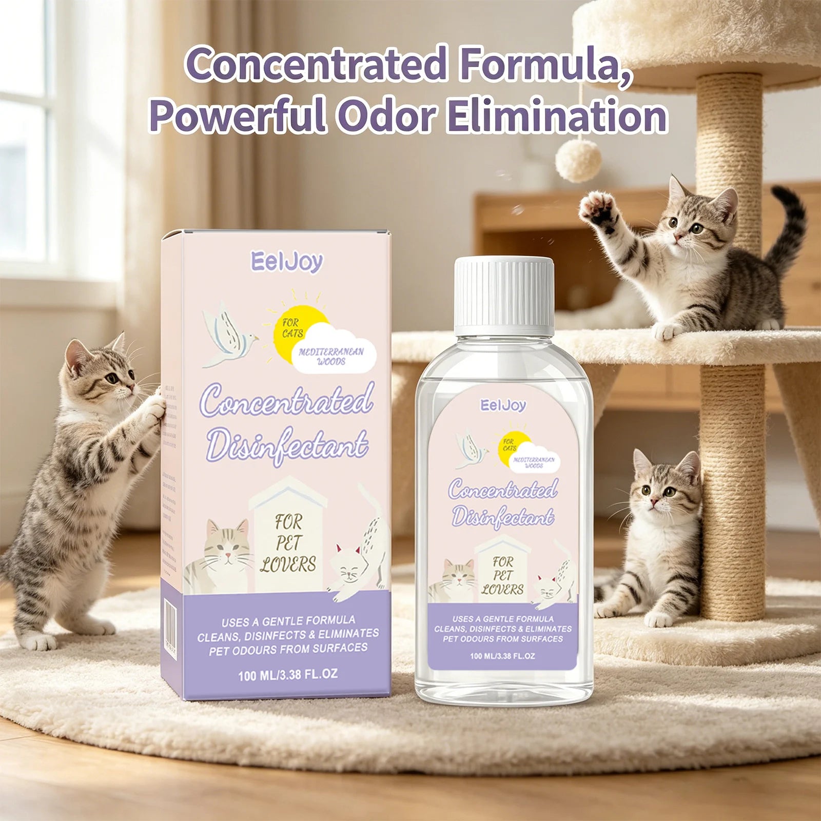 Pet Concentrated Disinfectant 3-in-1 Deep Cleaning Stain Disinfecting Odor-Eliminating Formula Long-Lasting Freshing Pet Cleaner Qme