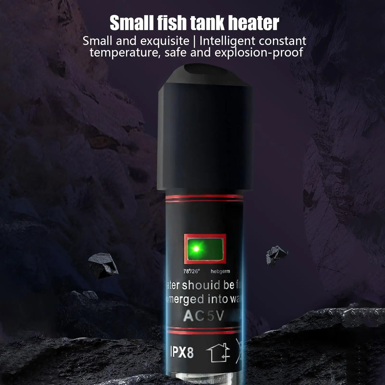 Heater Fish Tank Precision Temperature Control Waterproof Small USB Qme
