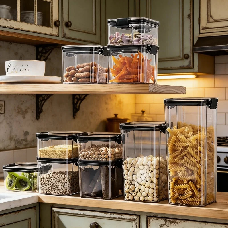 Moisture Proof Sealed Storage Jars Transparent Plastic Airtight Qme