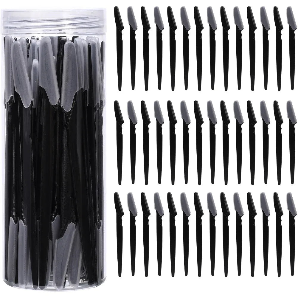 Eyebrow Trimmer Makeup Beauty Tools Safe Eye Brow Razor Face Body Qme Black 40Pcs