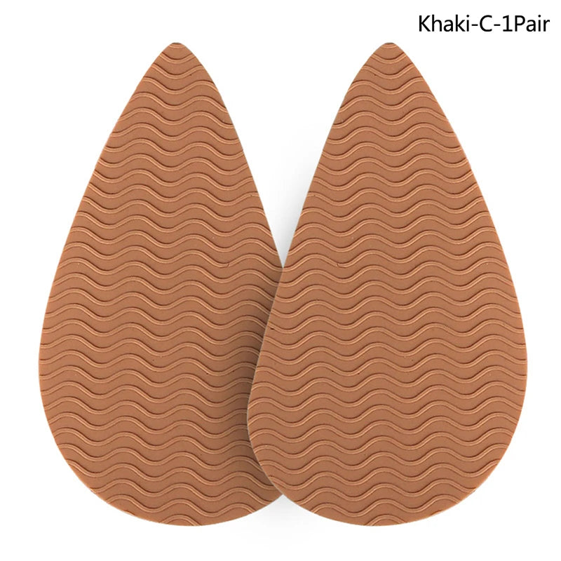 Sole Non-slip Sticker Heel Forefoot Anti-skid Pad Noise-absorbing Qme Khaki-C-1Pair