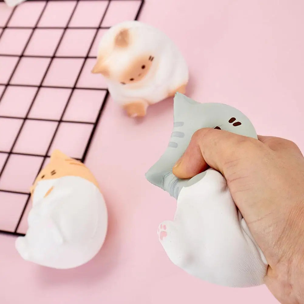 Kawai Cat Squishy Fidget Toy Slow Rebound Squeeze Stress Ball Cute Qme