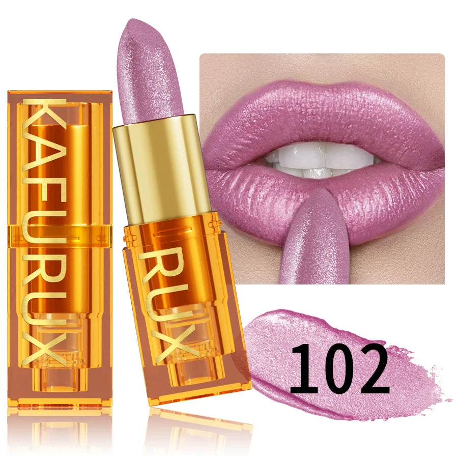 16Colors Bold Intense Glitter Shiny Metallic Lipstick Lip Tint Long Qme 102