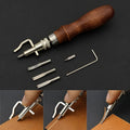 7 In 1 Leather GrooverTool,Pro Adjustable Stitching Working Tools Creasing Edge Beveler Leather Carving Cutting Tool Kit For DIY Qme 1pc