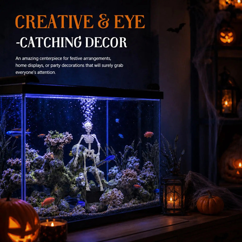 Skeleton Bubbler Aquarium Funny 3D Printed Halloween 7x4 Inch Dancing Qme