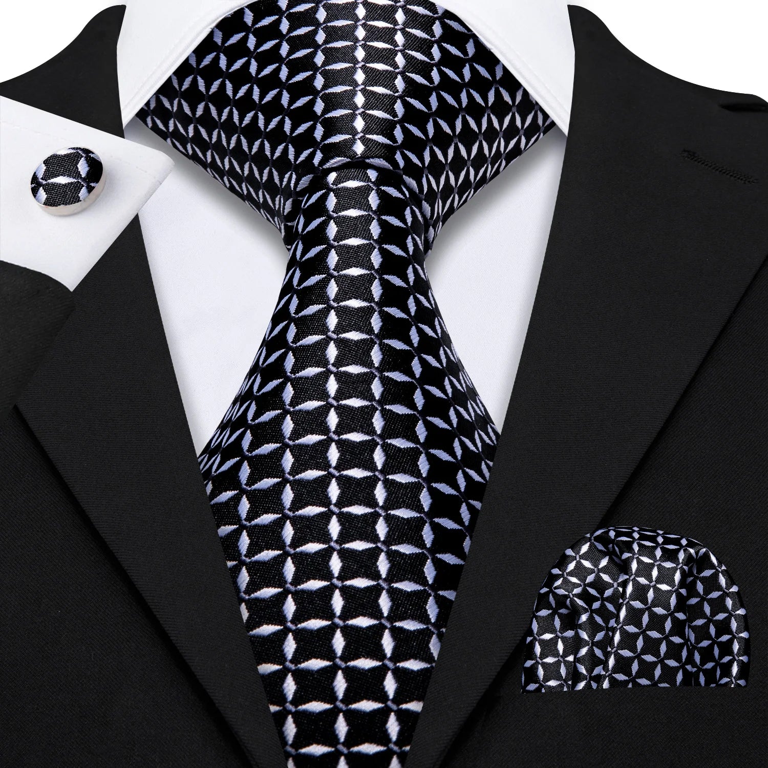 Hi-Tie Men's Ties Floral Paisley Handkerchief Cufflinks Tuxedo Accessories Classic Luxury Gift Ties For Party Dinner Wedding Qme N-3557