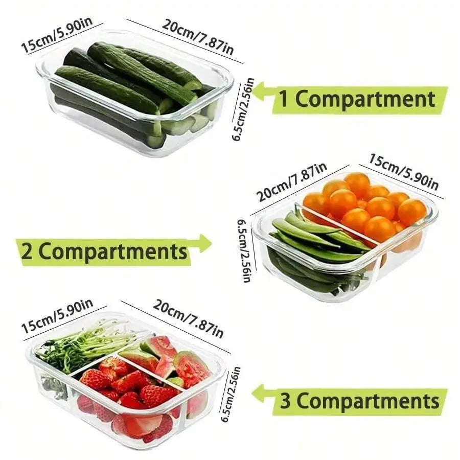 Glass Food Storage Container Lid Meal Prep Fridge Dishwasher Qme