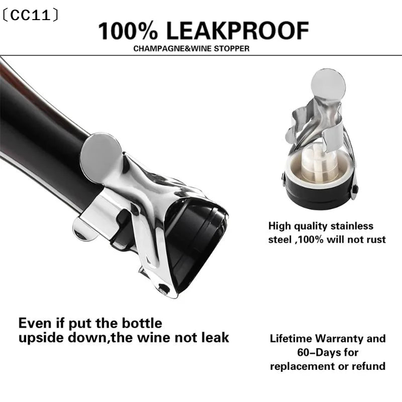 Wine Bottle Stoppers Stainless Steel Press Mode Champagne Stopper Bar Qme