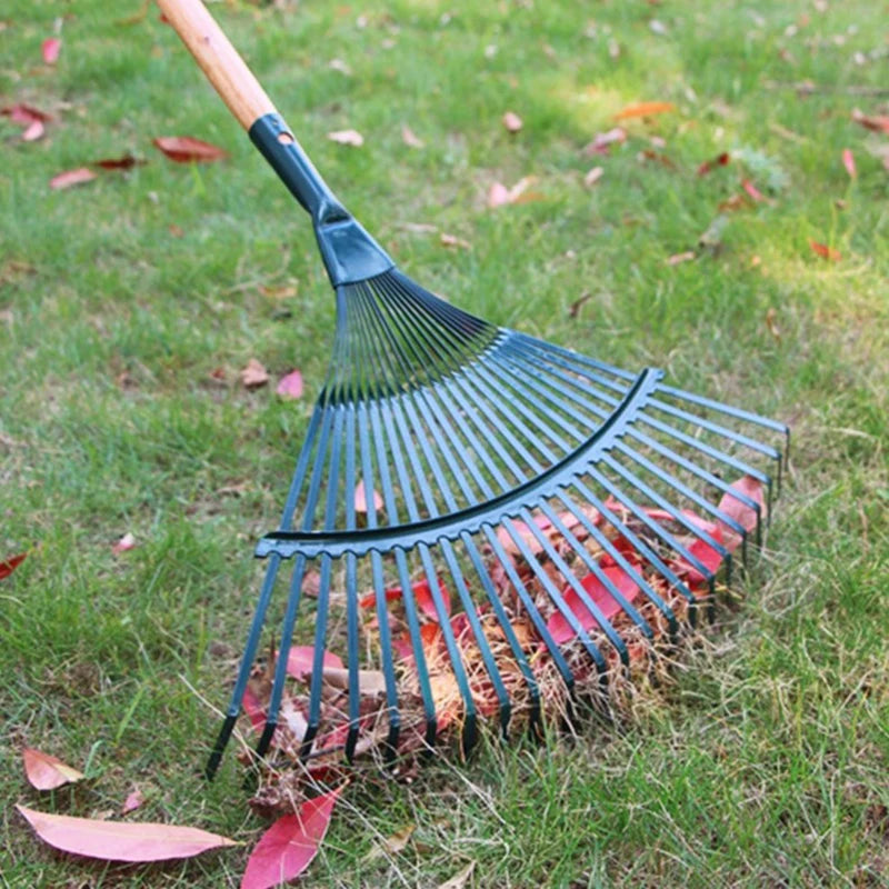 ^1Pc Shrub Rake Head 22 Toothed Garden Tool Grass Broom Shaped Steel Wire Non Toxic Agriculture Deciduous High Carbon Steel Qme