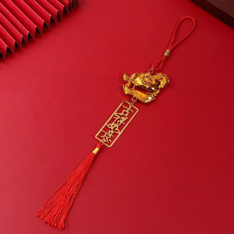 2026 Year Of The Horse Golden Plastic Zodiac Horse Pendant Lucky Spring Festival Home Car Hanging Ornaments New Year Gifts Qme style 10
