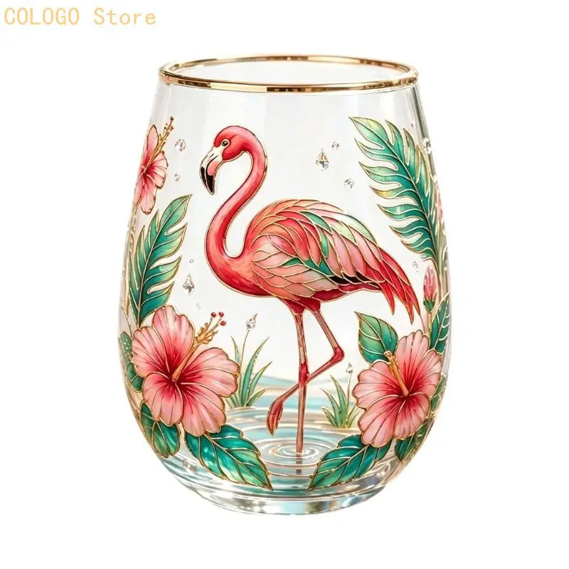 Rounded Clear Glass Cup Meal Service Stemless Beverage Juice Water Qme flamingo CN